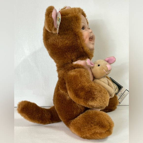 Geppeddo Cuddle Kids Roxy Roo 12”2003 Stuffed Animal Doll Toy Plush W/ Baby Joey - Picture 7 of 15